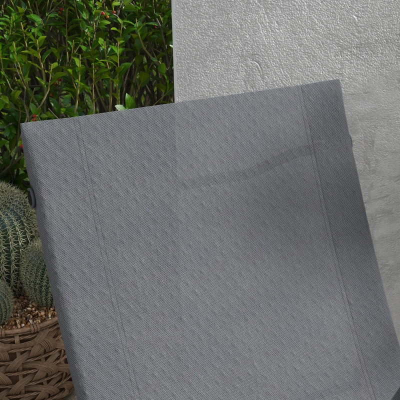 Outsunny Set poltrona relax da giardino con poggiapiedi, chaise longue, struttura in metallo e tessuto a maglia traspirante - grigio