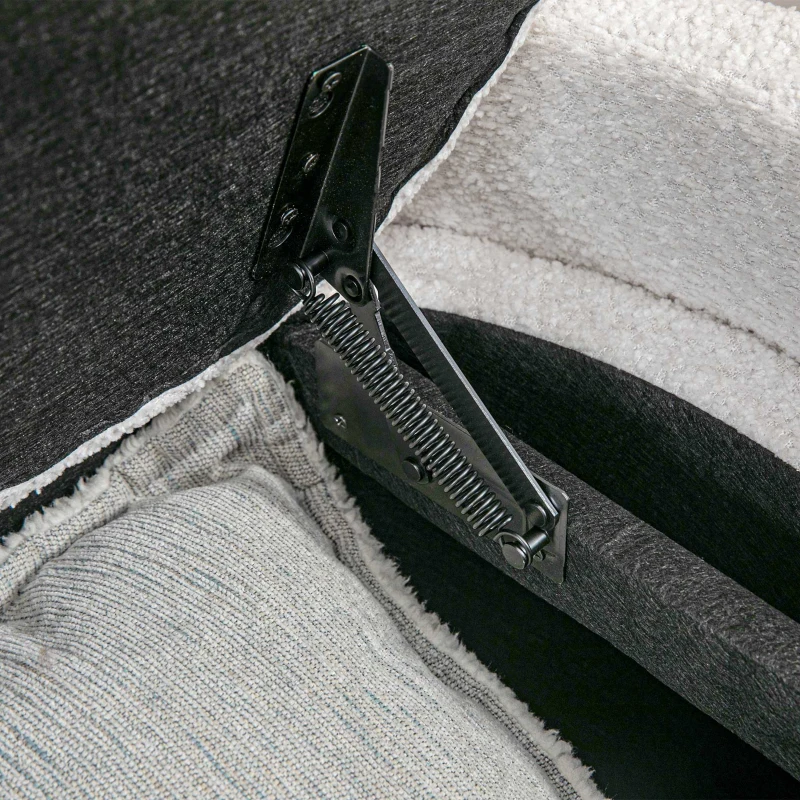 HOMCOM Panchina con Spazio di Archiviazione Panca per Corridoio, Imbottita, 105 cm x 44 cm x 45.5 cm, Crema e Beige