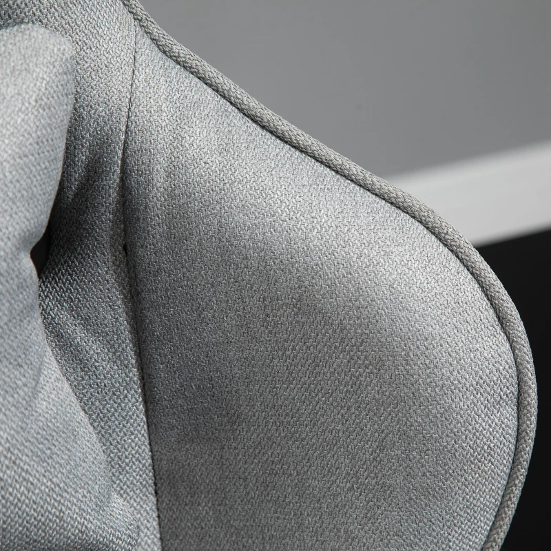 Vinsetto Sedia da Ufficio, Poltrona Girevole con Cuscino Rimovibile per Testa e Lombari, Funzione di Dondolo, Sedia da Scrivania Ergonomica Regolabile in Altezza con Poggiapiedi PP, 73x57x127-135 cm, Grigio