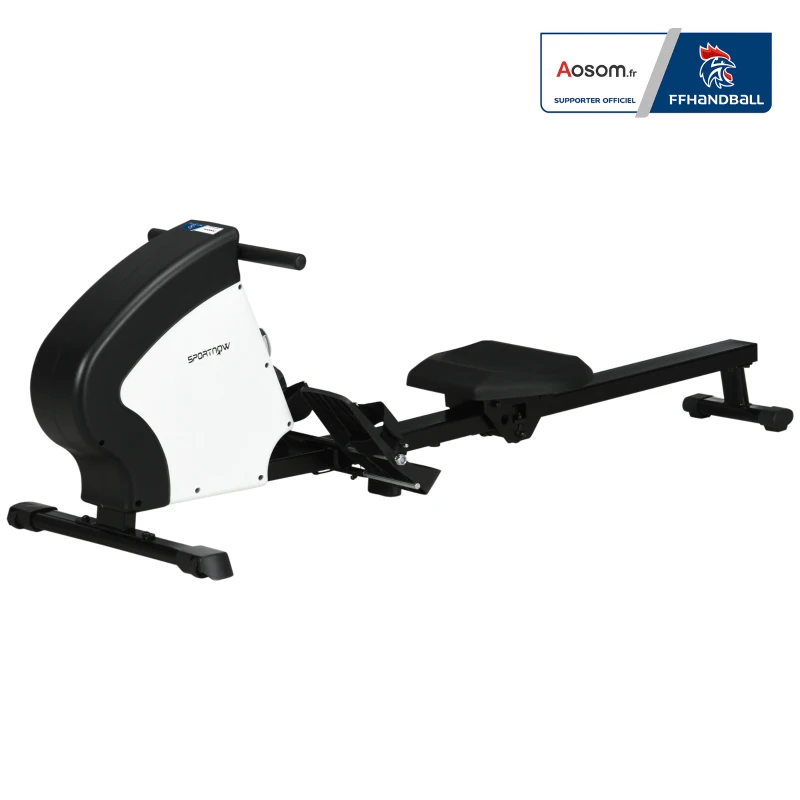 Vogatore da appartamento pieghevole, 8 livelli di resistenza magnetica, schermo LCD, Nero e Bianco