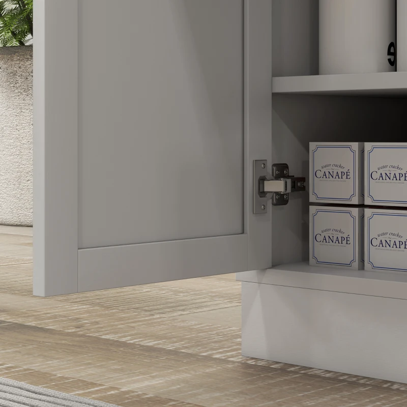 HOMCOM Armario microondas para cocina con espacio abierto 1 cajón y armario 2 puertas 61x35x125,4 cm Blanco