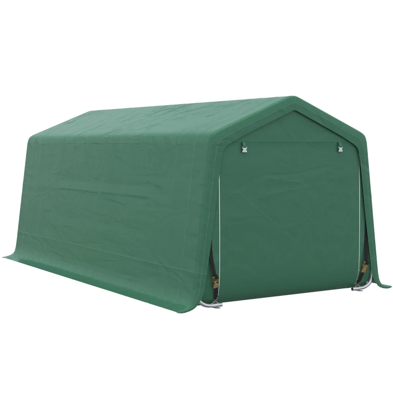 Outsunny Garaje carpa acero galvanizado robusto PE alta densidad 180 g/m² impermeable Anti-UV 6x3 m Verde