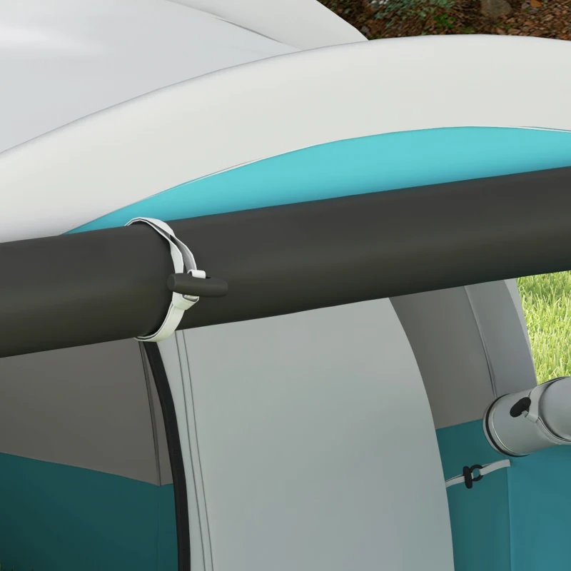 Outsunny Tenda da Campeggio per 4-5 Persone, con Zone Giorno e Notte Separate, 460L x 260P x 190H cm, Blu