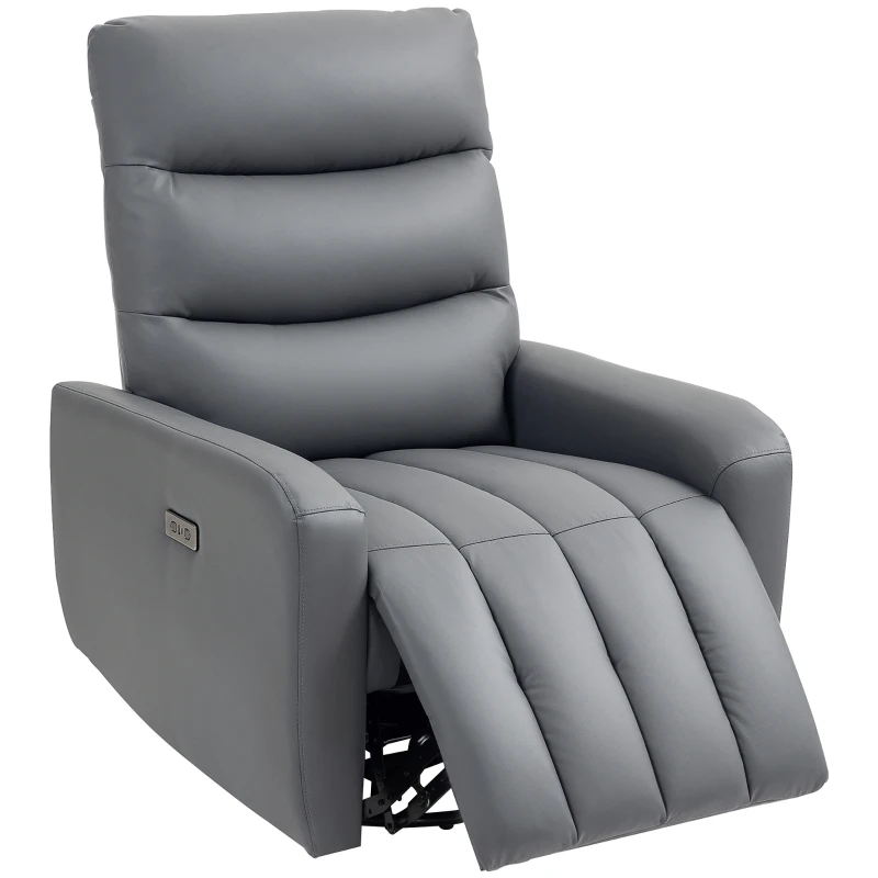 HOMCOM Sillón relax con Función de Reclinación Control Remoto Puerto USB Gris