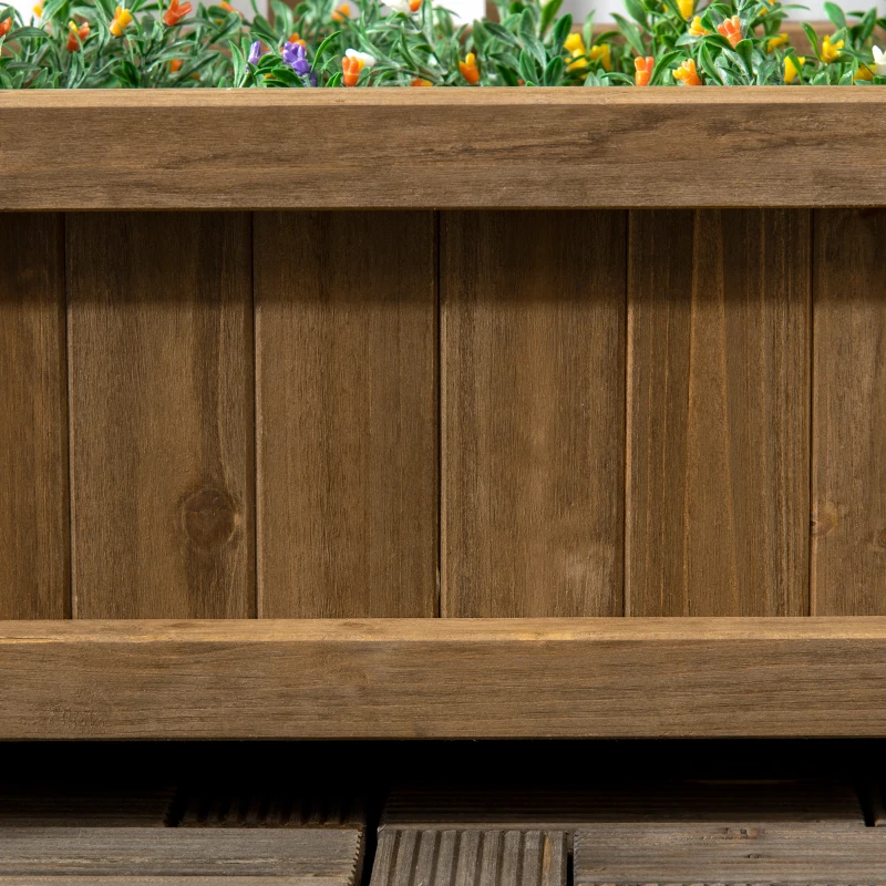 Outsunny Pflanzkübel mit Rankgitter Blumenkasten Pflanzkübel auf Beinen 64 x 28 x 75 cm Entwässerungseinsätze Massivholz