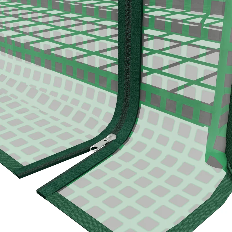 Outsunny Serra da Giardino o Balcone con 4 Ripiani, Acciaio Zincato, Telone Rimovibile PE ad Alta Densità, 90L x 49l x 160H cm, Verde