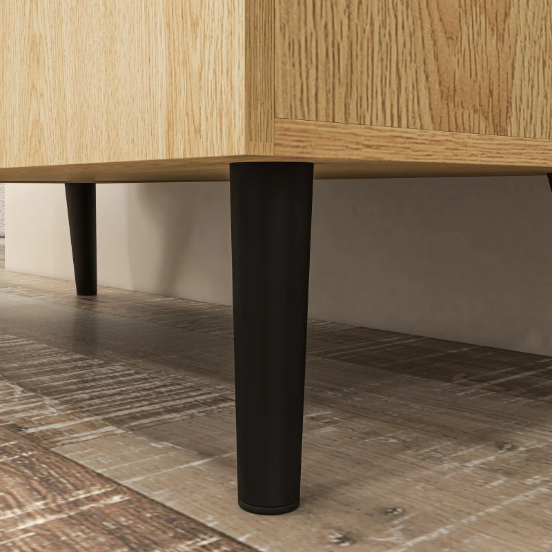 HOMCOM Armario de cocina con múltiples almacenamientos con cajón 2 armarios estantes ajustables altura 178 cm Negro y Madera Natural