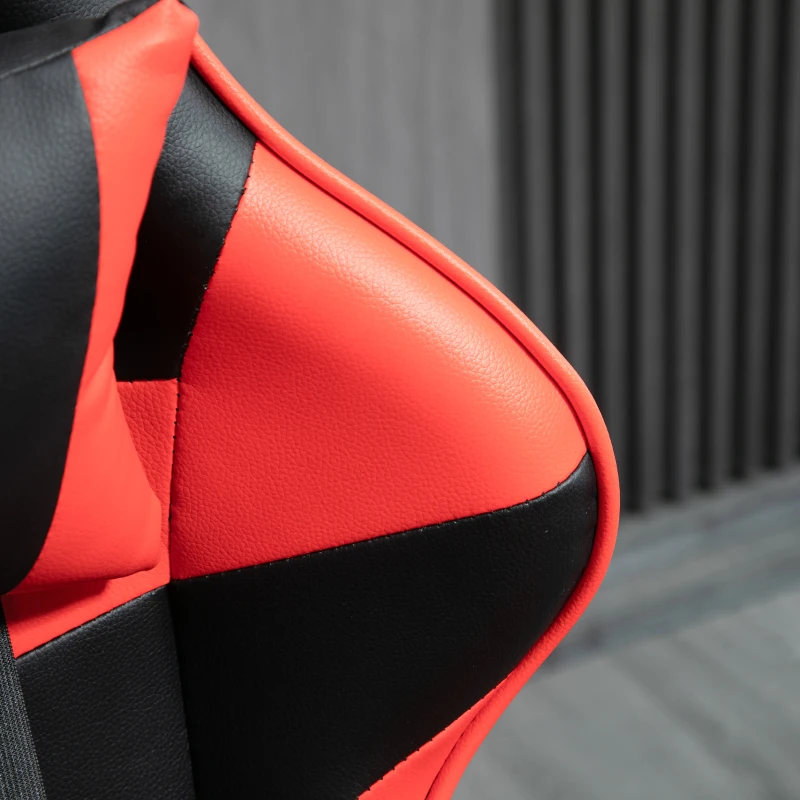 Vinsetto Sedia Gamer, Sedia da Ufficio con Poggiatesta Ergonomico, Altezza Regolabile, Schienale Reclinabile fino a 135°, Nero