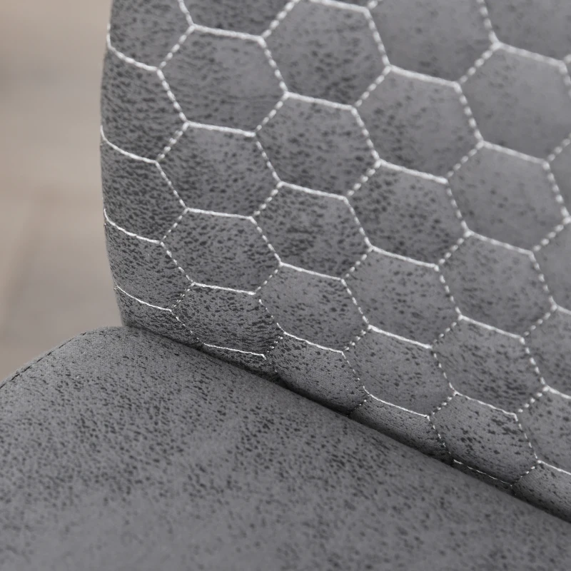 HOMCOM Set da 4 Sedie a Dondolo da Pranzo, Sedie da Cucina, Microfibra, 45 x 61 x 98 cm, Grigio