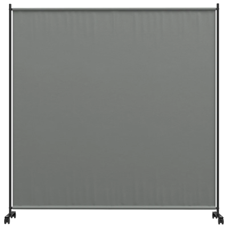Outsunny Pannello Paravento Esterno su Ruote per Giardino, Terrazza, Balcone, 183L x 30l x 181H cm, Grigio