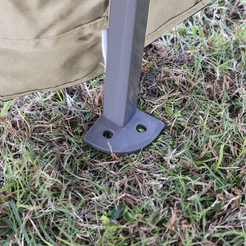 Outsunny Tente Pliante avec Lumières LED 3,3x3,3 m Tonnelle de Jardin avec Télécommande avec 4 Moustiquaires Hauteur Ajustable Beige