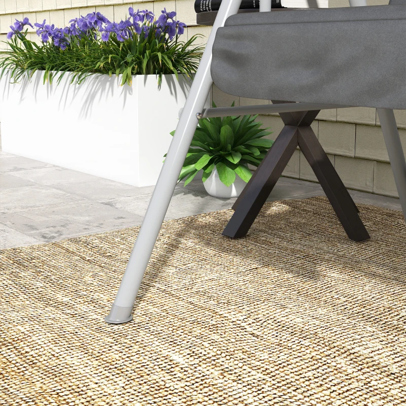 Outsunny Balancín de jardín 2 plazas con toldo inclinable mesa central 2 posavasos 175x112x158 cm Gris