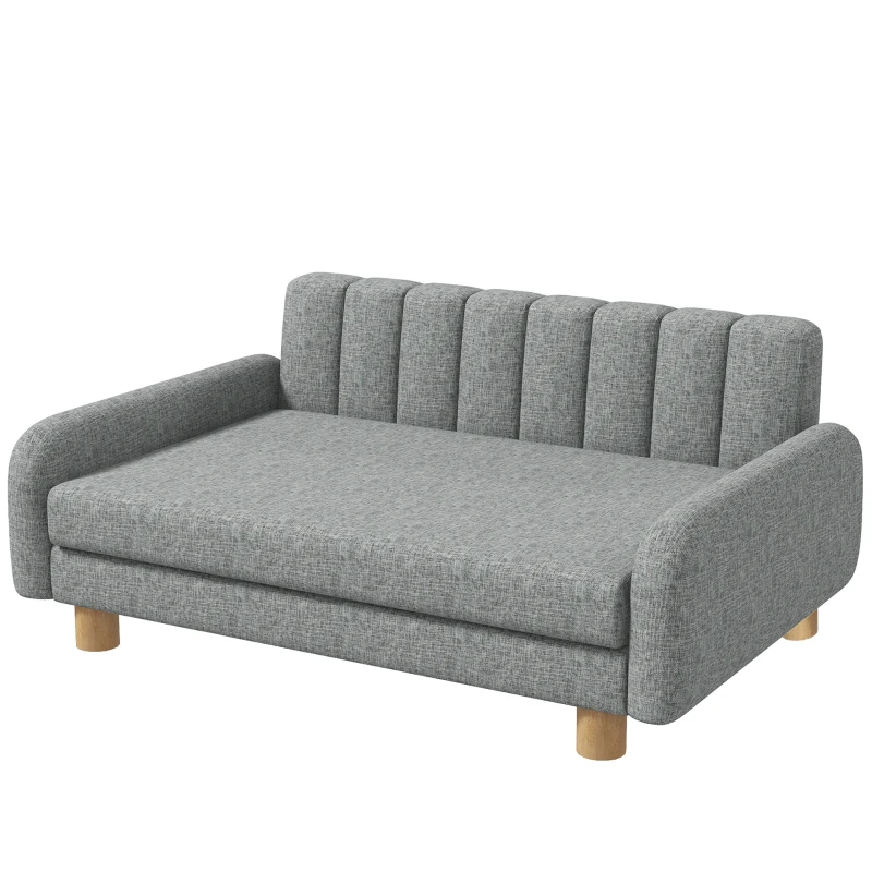 PawHut Lit pour chien, coussin moelleux, housse lavable, pieds antidérapants, gris, 94L x 61l x 40H cm