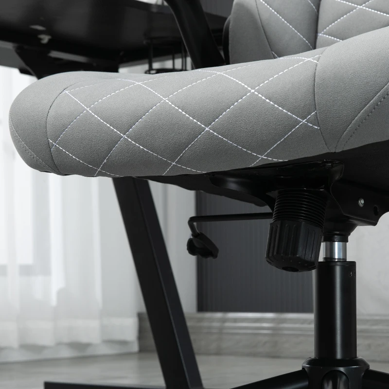 Vinsetto Silla de Oficina con Respaldo, ajustable en altura, reposabrazos abatibles, función de balanceo, Gris Claro