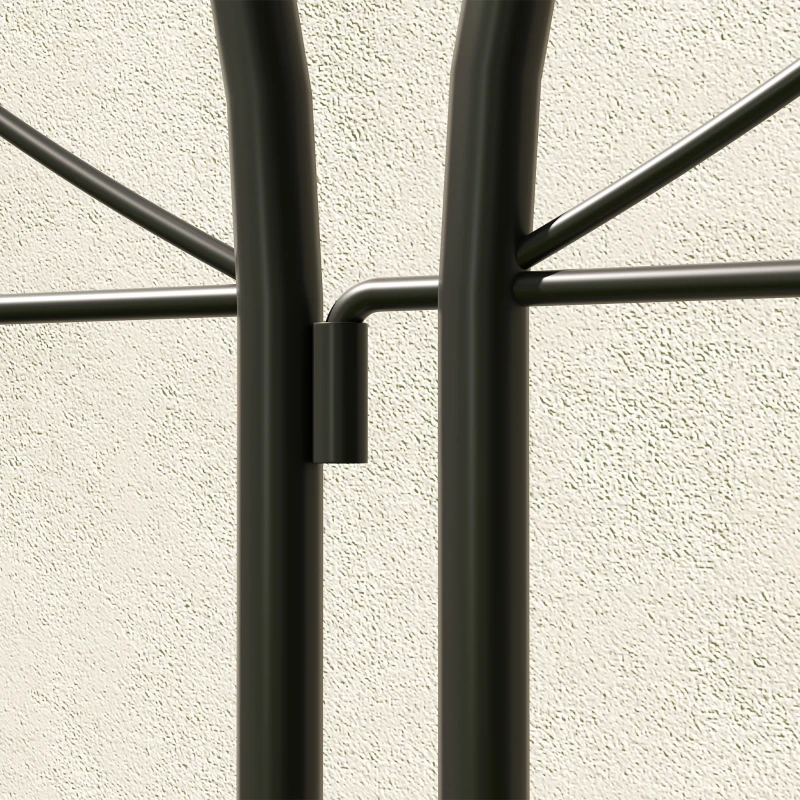 Outsunny Support per Piante Rampicanti con Motivo, Set di 2 Tralicci da Giardino per Viti, Fiori, Verdure, in Metallo, 50 x 180 cm, Nero