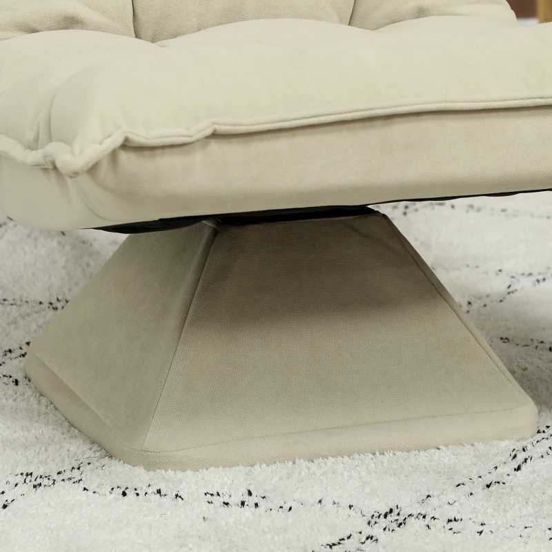 HOMCOM Sillón relax con diseño capitonado respaldo ajustable e inclinación de 360° en revestimiento de lino Beige