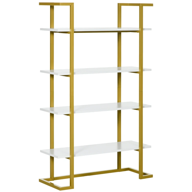 HOMCOM Mobile Libreria à 4 Niveaux Surélevé et Polyvalent, en MDF et Acier, 92x35x152cm