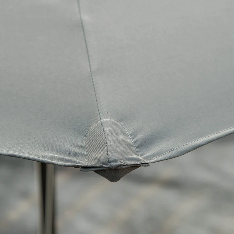Outsunny 2.8m Garden Parasol Umbrella, Round Outdoor Market Table Umbrella Sun Shade Canopy, Dark Grey