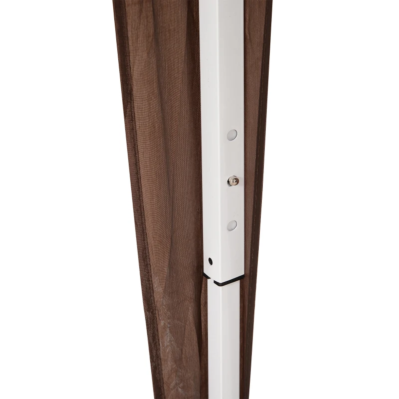 Outsunny Pérgola Carpa de Jardín Pop-up Plegable 2,4x2,4 m Acero Poliéster Saco de Transporte Chocolate