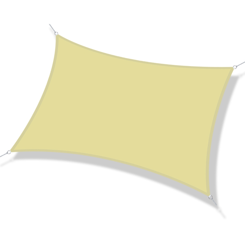 Outsunny Rechteckiges Sonnensegel 4x6m Sonnenschutz Outdoor UV-Schutz fr  Garten Terrasse Balkon, Sand | Aosom.de