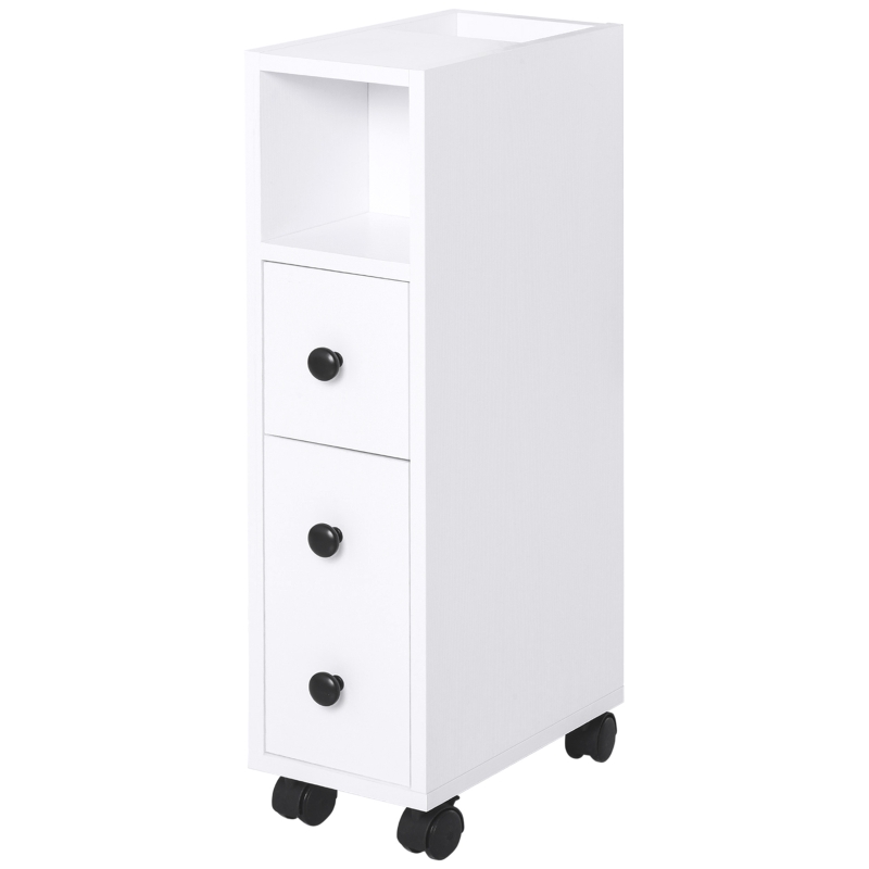 kleankin Supporto Rotolo Carta Igienica, Porta Carta Igienica,  Armadietto per Carta Igienica, 3 Livelli, Bianco