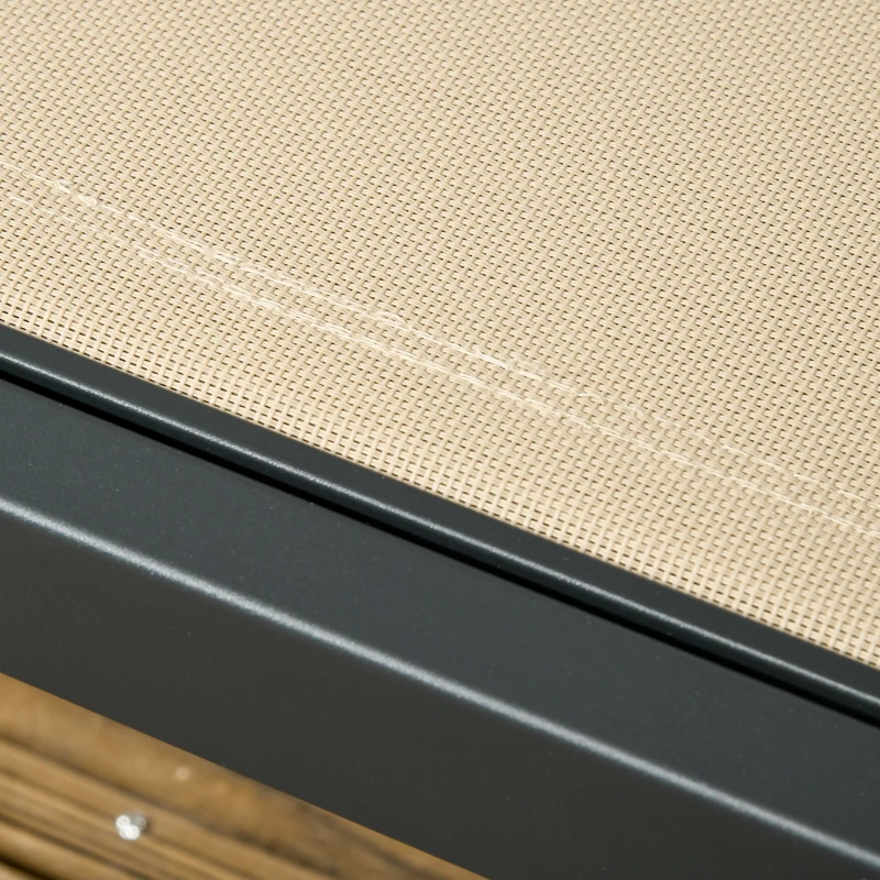 Outsunny Lettino prendisole in alluminio e textilene con ruote e poggiatesta schienale regolabile kaki