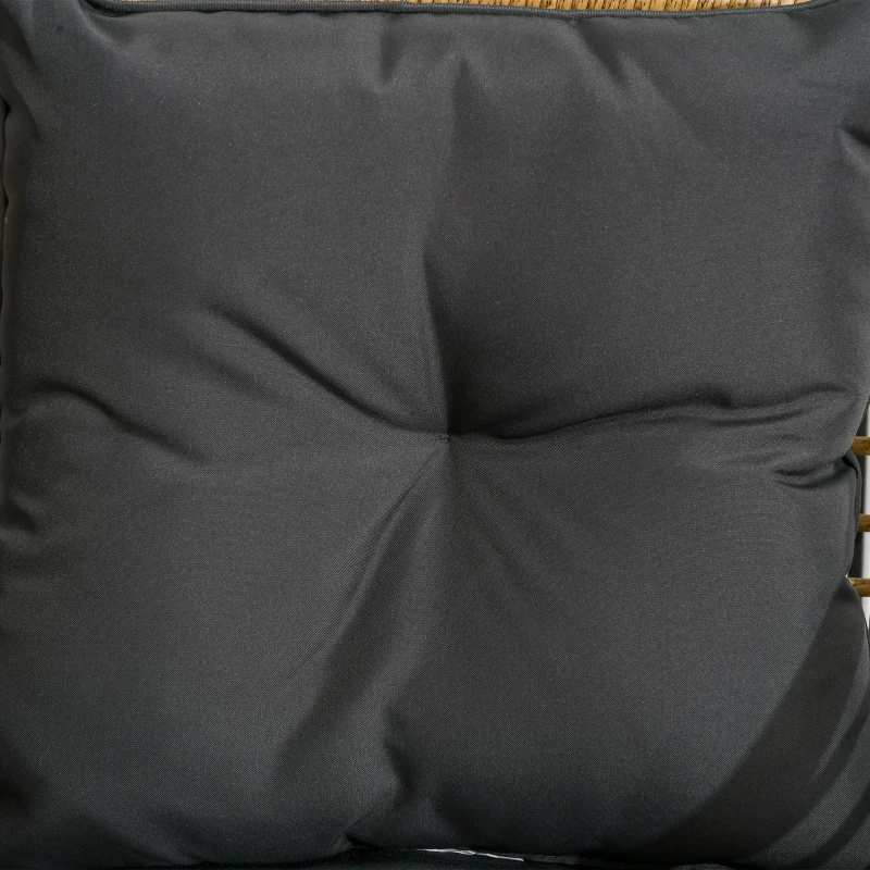 Outsunny Set da Bistrò 3 Pezzi con 1 Tavolino e 2 Sedie, Resistente alle Intemperie, 62 cm x 65 cm x 78 cm, Sabbia e Grigio Scuro