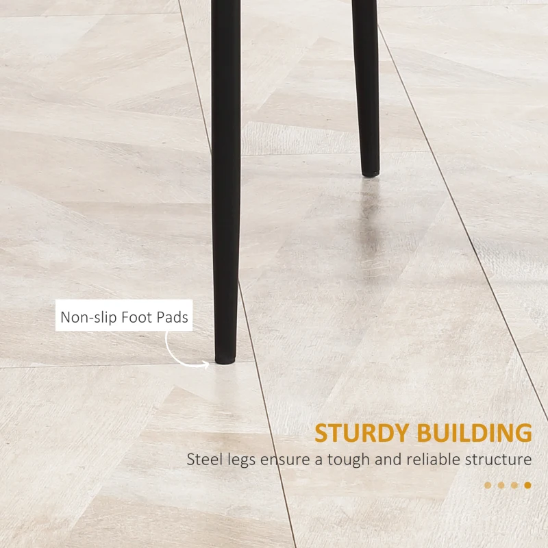 HOMCOM Set of 4 Faux Leather Dining Chairs - Black