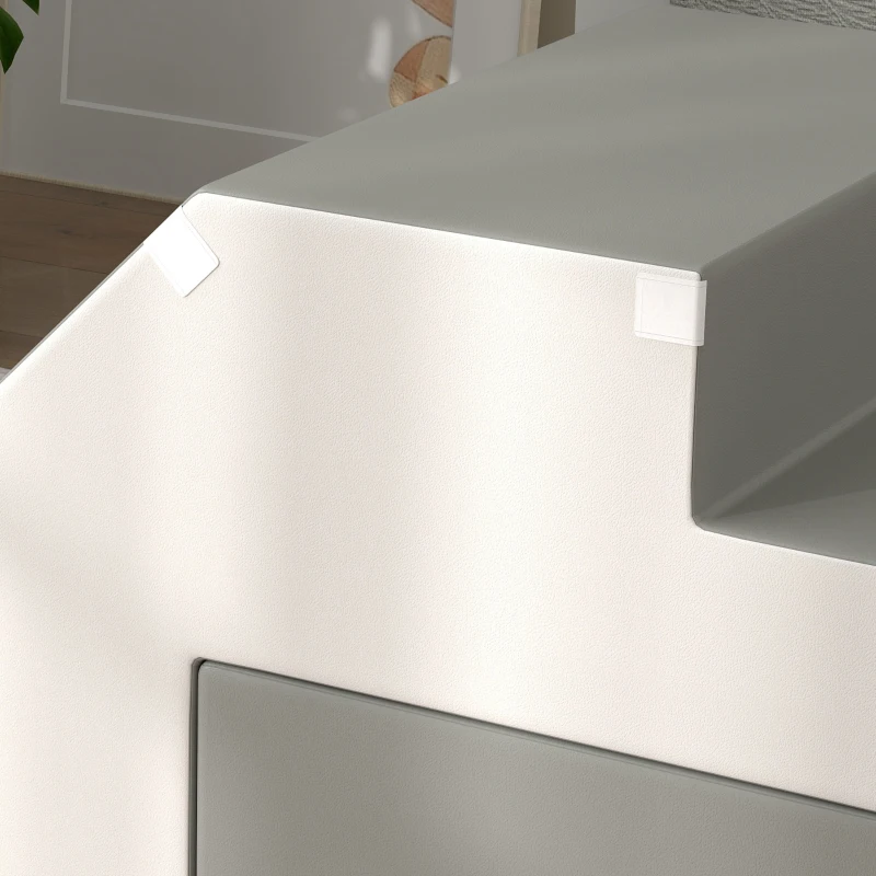 HOMCOM Juego de Escalada y Deslizamiento para Niños, fomenta la Motricidad, Cuero Artificial, Espuma EPE, 86x49x47 cm, Gris