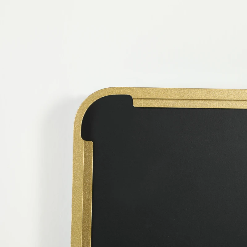 HOMCOM Espejo de Pared Espejo de Baño Rectangular con Marco de Aleación de Aluminio Dorado para Dormitorio Sala de Estar 50x70 cm