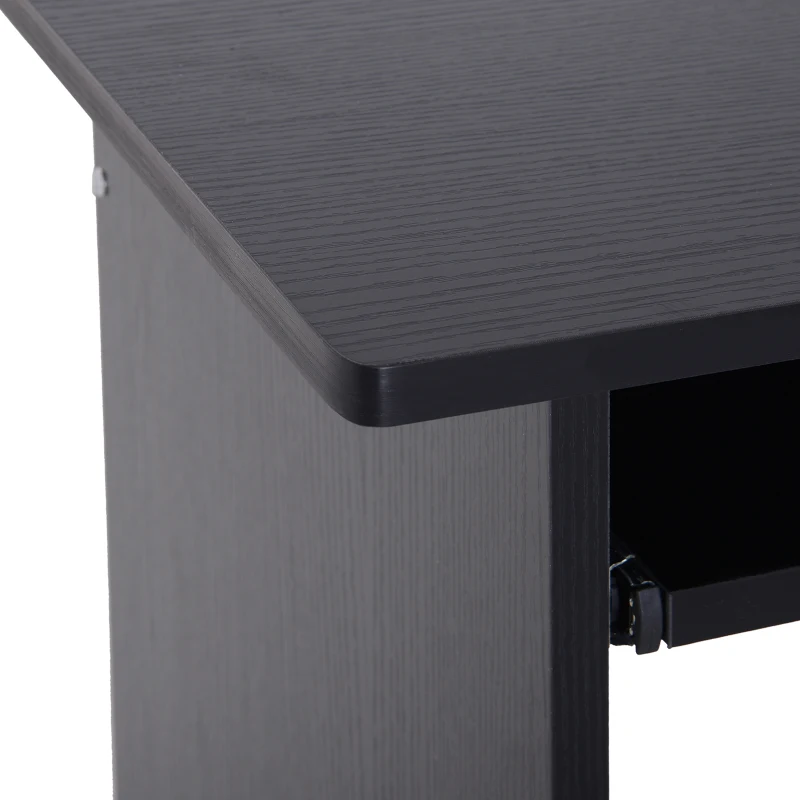 HOMCOM Mesa de PC Moderna en Madera con Estante para CPU y Espacio para Teclado Extraíble 80x45x75 cm Negro