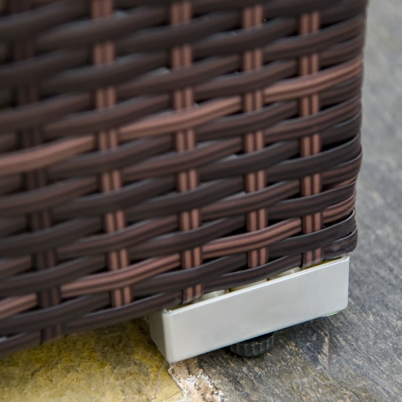 Outsunny outdoor bankstel van 5 met bijzettafel in rotan look