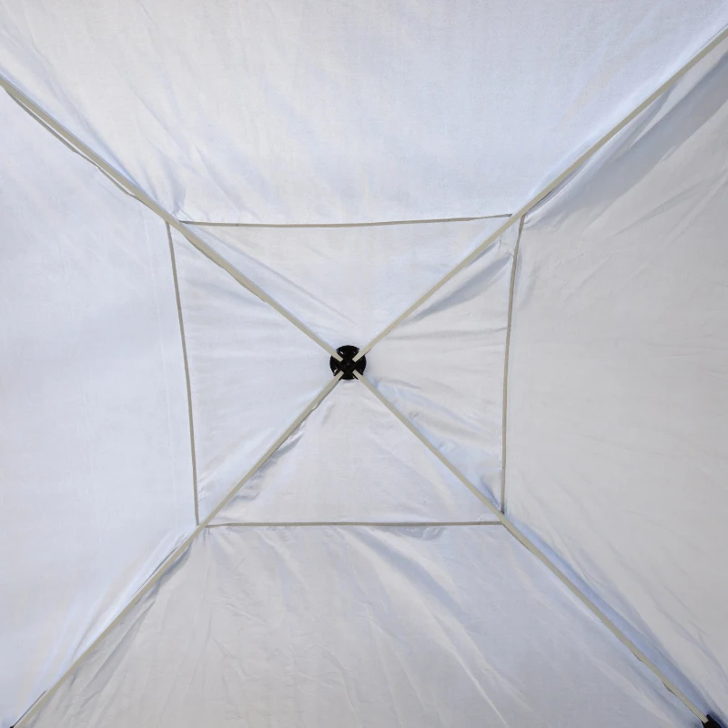 Outsunny Pavillon, 2,95 x 2,95 m Pop-Up-Faltpavillon, Gartenpavillon, Partyzelt, UV-Schutz, Stahl+Oxfordstoff, Weiß