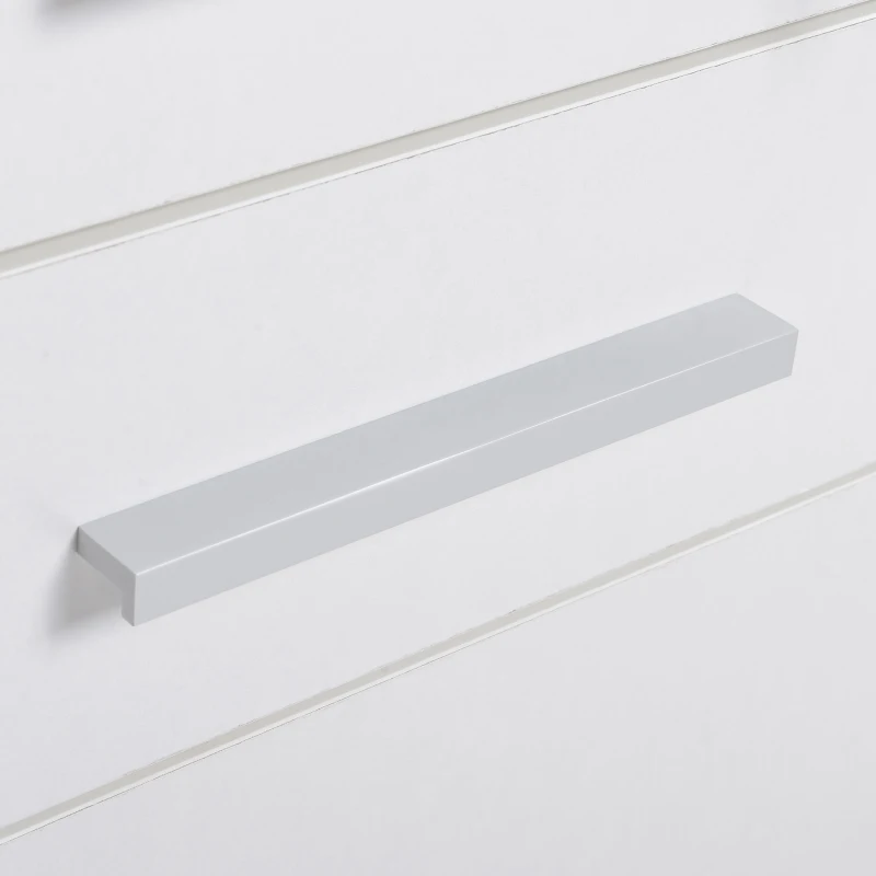 HOMCOM Archivador de oficina con ruedas 3 cajones 1 con llave MDF paneles de partículas Blanco