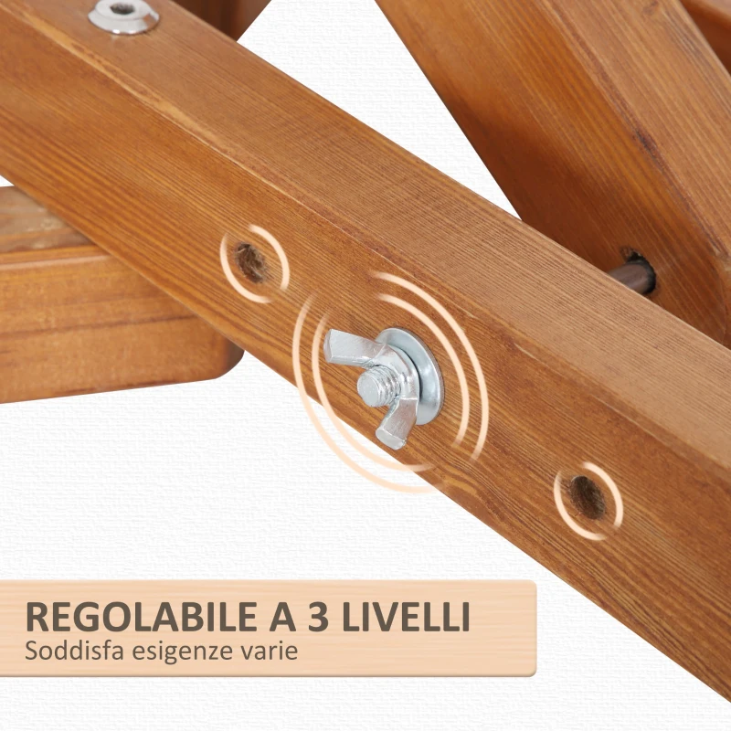 Outsunny Supporto per Amaca Sospesa Regolabile su 3 Livelli, Pieghevole e Portatile, in Legno, 388x120x89 cm