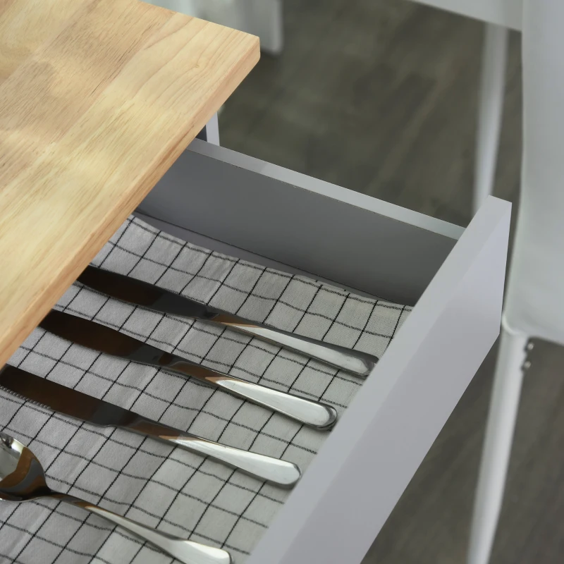 HOMCOM Carrito de cocina con ruedas de servicio Isla de cocina con cajón de armario y portapaños - Gris