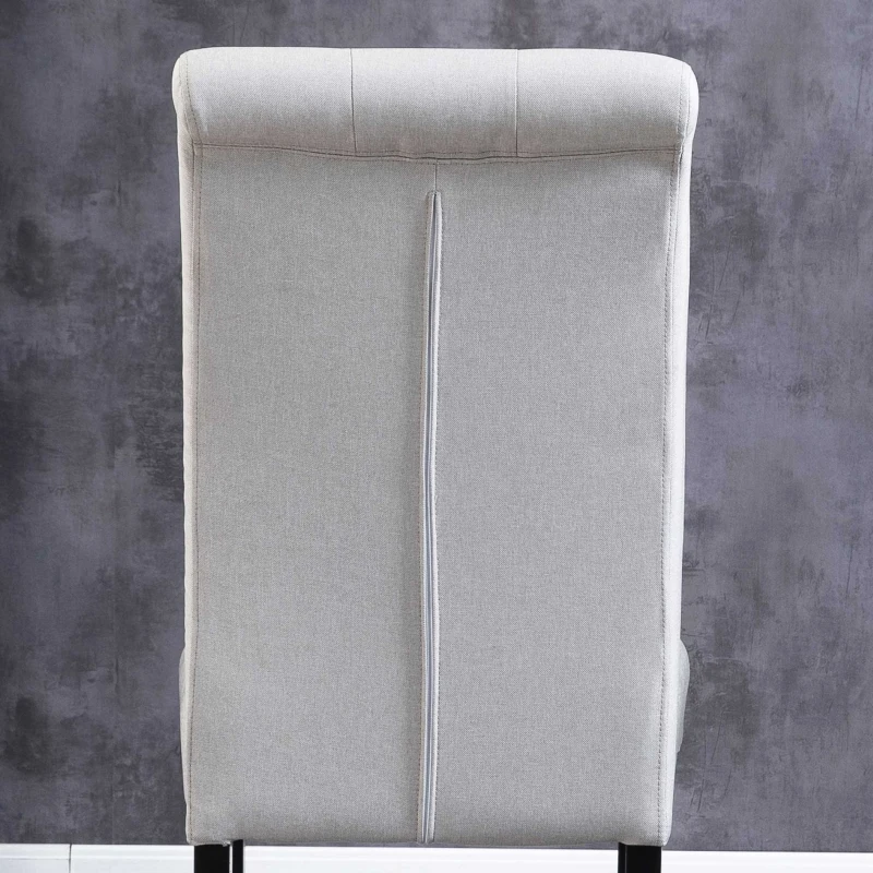 HOMCOM Conjunto de 2 sillas de Comedor Silla de cocina Gran Confort Patas de Madera Lino 47x61x101 cm