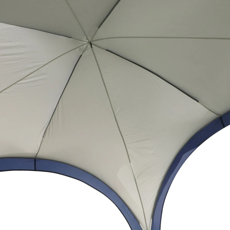 Outsunny Kuppelzelt für 6-8 Personen, Pavillon, Schutz vor Sonne und Nieselregen, 3,5 x 3,5 x 2,22 m, Cremeweiß