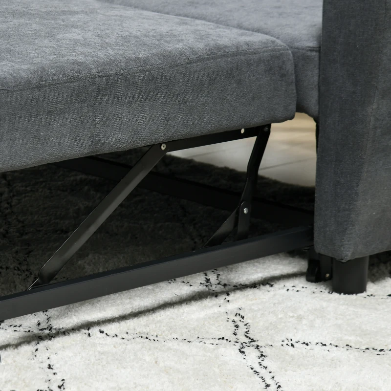 HOMCOM Divano Letto Clic Clac con Schienale Regolabile su 3 Livelli, in Tessuto Effetto Velluto, 148x87x88 cm, Grigio