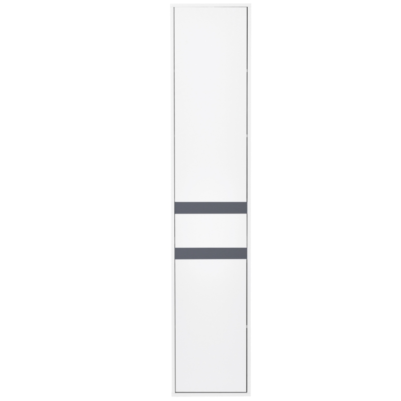 HOMCOM Mueble Columna de Almacenamiento Baño Estilo Contemporáneo 2 Armarios 3 Estantes y Cajón Deslizante Paneles Partículas Blanco