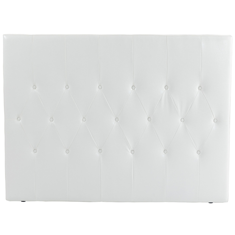 HOMCOM Testiera Letto Matrimoniale Imbottita con Design a Bottoni, in Pelle PU e MDF, 160x7x120 cm, Bianco