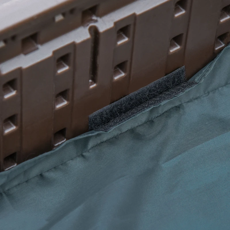 Outsunny Arenero con Cubierta y Lona de Base, Diseño Modular, 4 Asientos, 1,23x1,23 m, Marrón