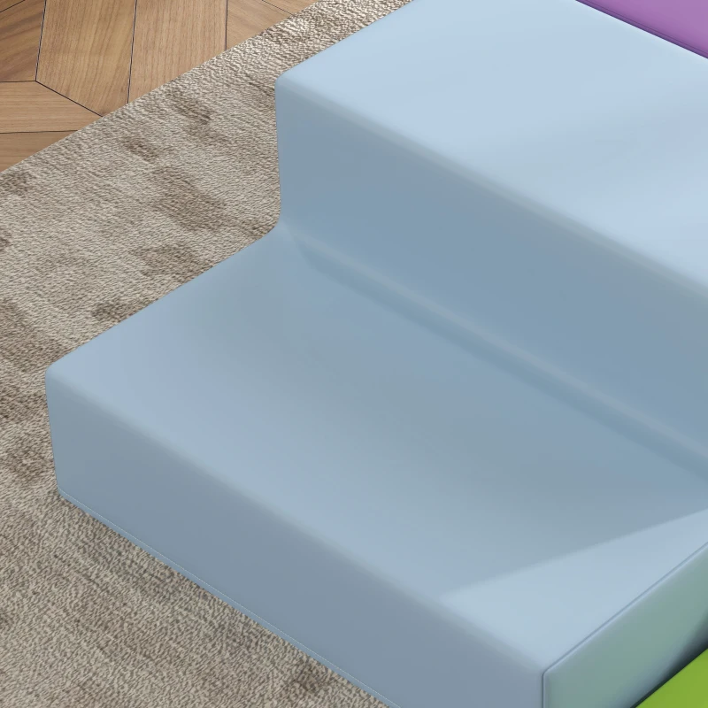 HOMCOM 4 bloques de construcción xL - módulos de motricidad - espuma EPE poliuretano, Verde Naranja violeta y Azul