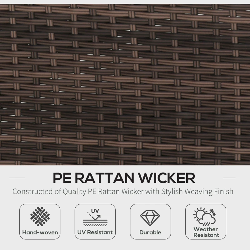 Outsunny outdoor bankstel van 5 met bijzettafel in rotan look