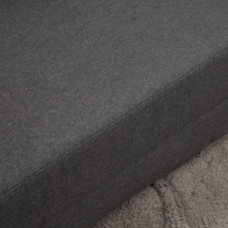 HOMCOM Sofá de Suelo Colchoneta Plegable Diseño 2 en 1 cojín extraíble 60x80x56 cm Gris Oscuro
