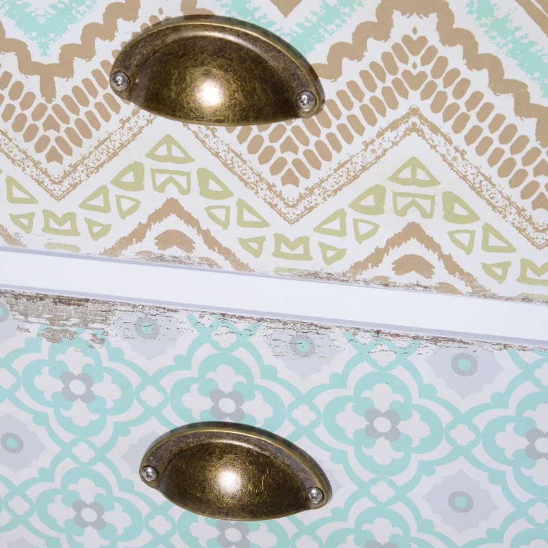 HOMCOM Cómoda Mueble bajo con 5 cajones Diseño Moderno 46x34x97,5 cm Multicolor