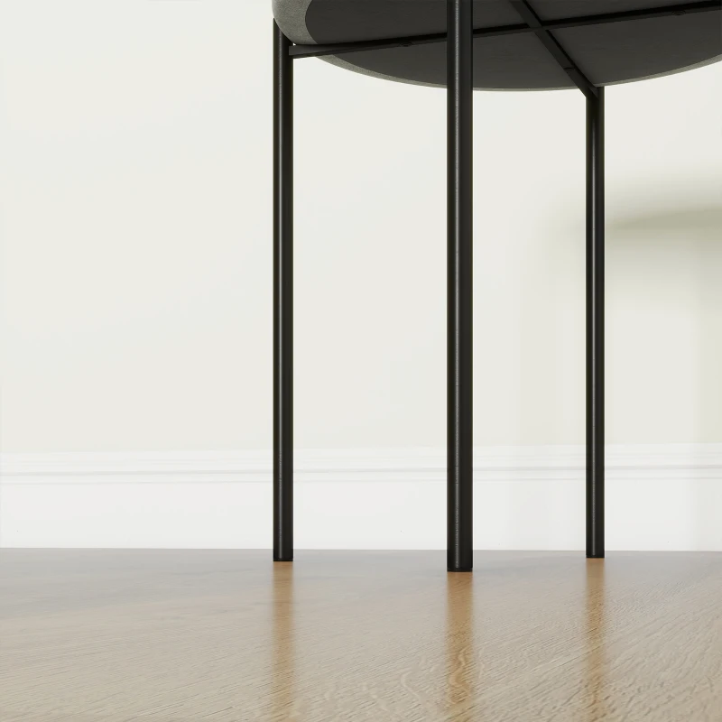 HOMCOM Conjunto de 4 sillas de cocina apilables de terciopelo capacidad hasta 120kg marco de acero 41,5x41,5x46 cm Gris Oscuro