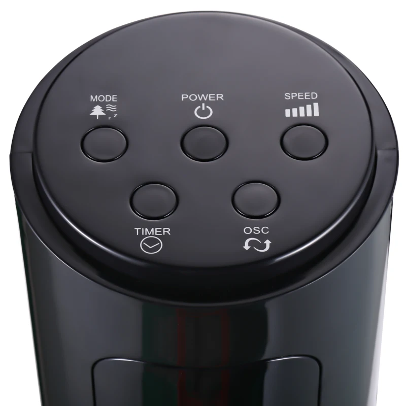 HOMCOM Ventilatore a colonna silenzioso 45 W con telecomando, display LCD e timer, 96 cm, Nero