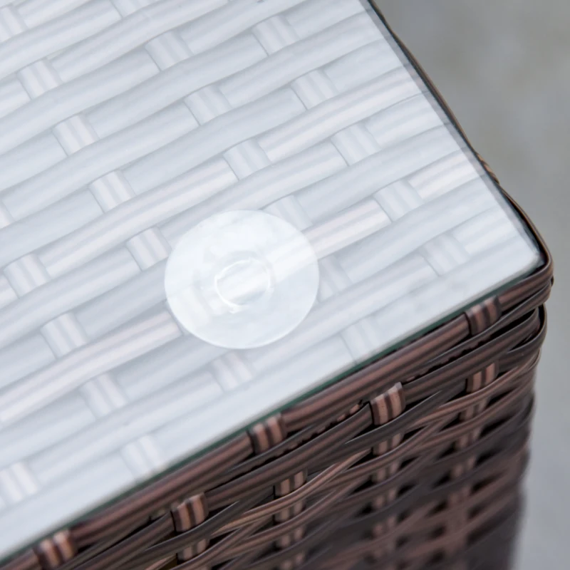 Outsunny outdoor bankstel van 5 met bijzettafel in rotan look