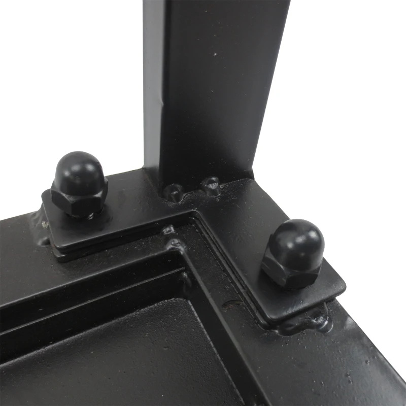 Outsunny Gartengarnitur für 4 Personen, 1 Tisch & 2 Bänke, Metall, Schwarz